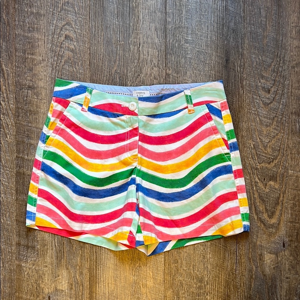 Crown and Ivy Colorful Striped Women's Shorts